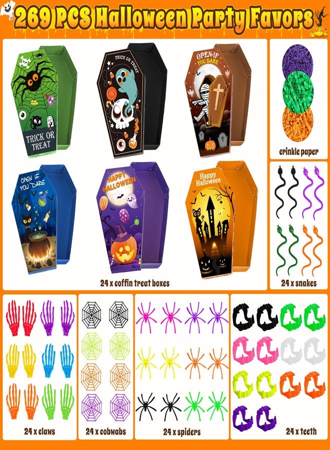spring flower SpringFlower 269Pcs Halloween Party Favors Bulk, Halloween Party Supplies, Goodie Bags Stuffers, Halloween-Themed Toys for Trick or Treat Classroom Prizes Gifts for Kids - Image 2